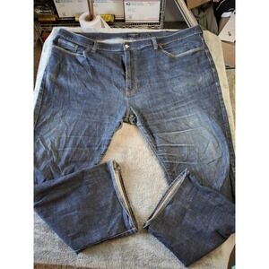 Mens Lucky Brand 181 Relaxed Straight Jeans Dark Blue Rinse 52x34